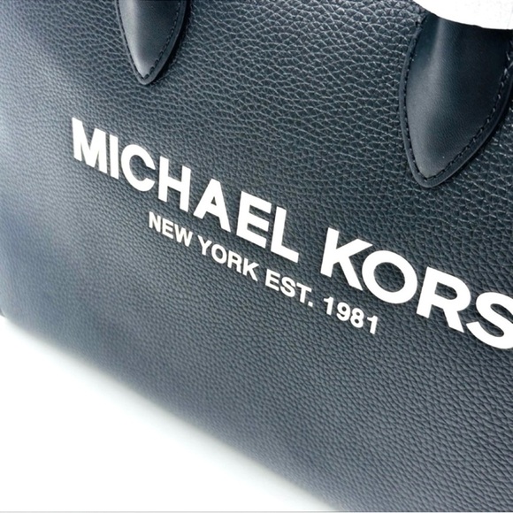 Michael Kors Medium Mirella Tote Bag Black Leather - Picture 7 of 12
